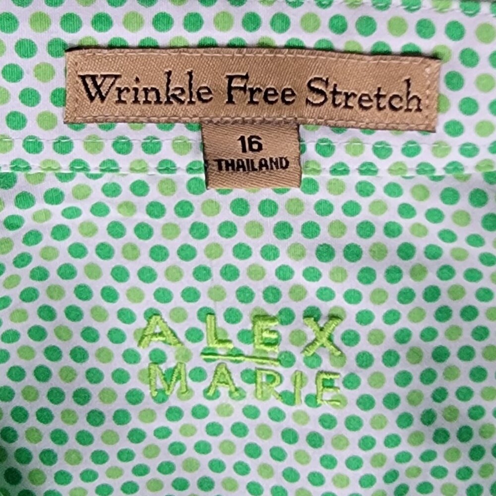 Alex Marie Green Dots Long-Sleeve Button Down Shirt - 16 - Picture 8 of 8